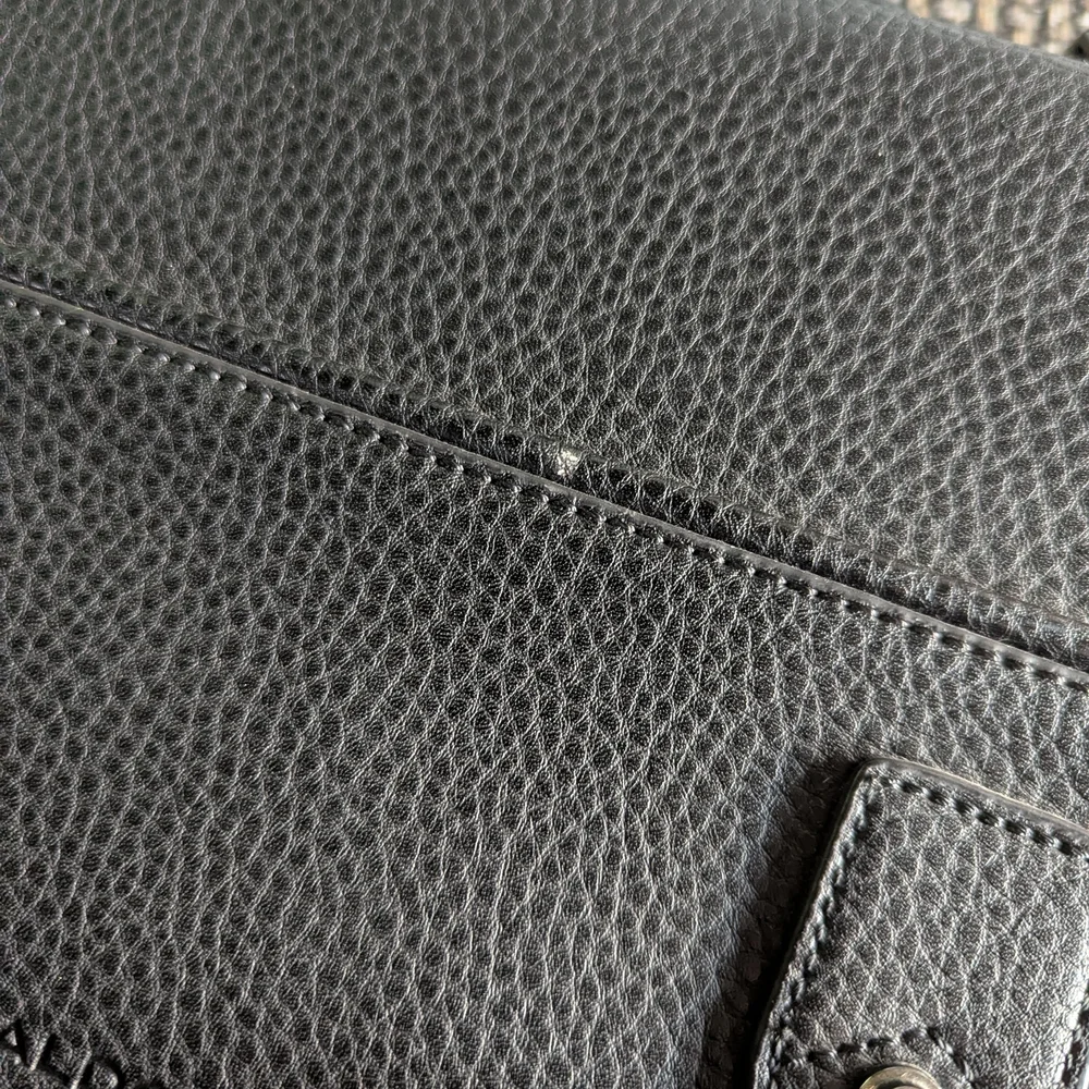 Aldo Black Faux Leather Men's Unisex Laptop Bag Student Shoulder Messenger Tech